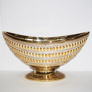Frutero oval dorado