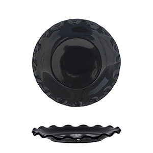 Plato negro de porcelana