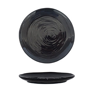 Plato negro de porcelana