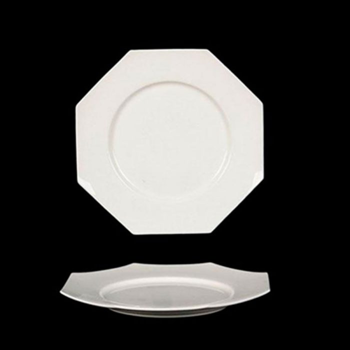 Plato octagonal de porcelana - Galerías el Triunfo - 090307370361