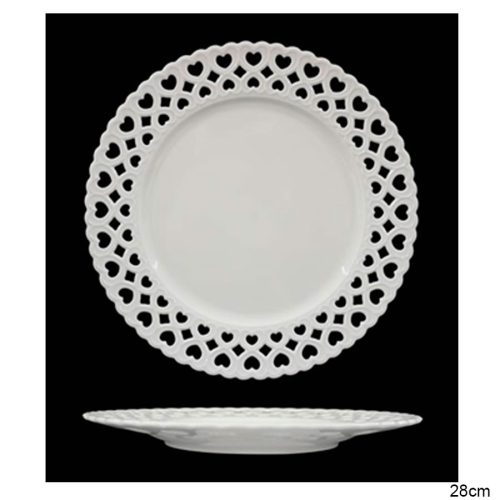 Plato de porcelana blanca