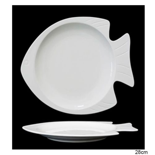 Plato de porcelana blanca
