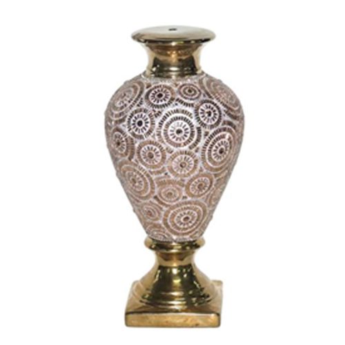 Lampara de porcelana dorada