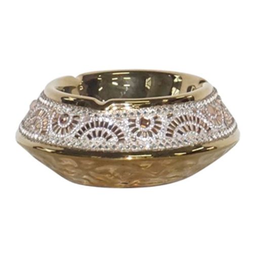 Cenicero de porcelana dorado