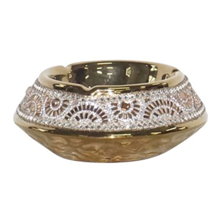 Cenicero de porcelana dorado - Galerías el Triunfo - 090307370445
