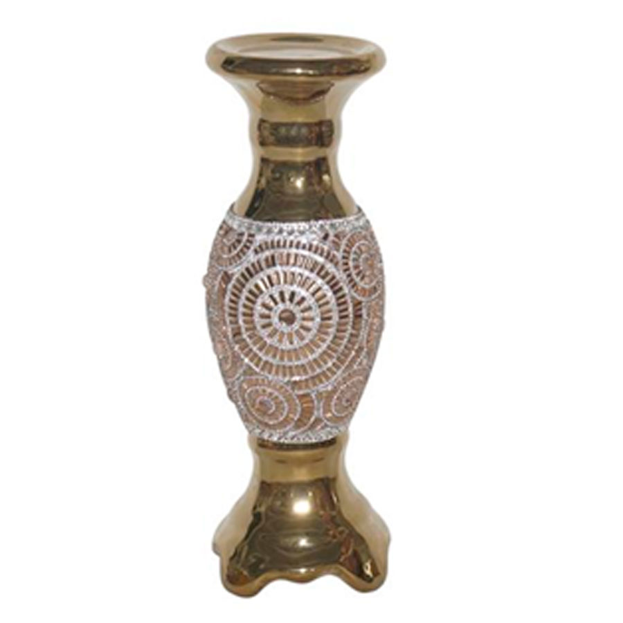 Candelabro de porcelana dorado - Galerías el Triunfo - 090307370448