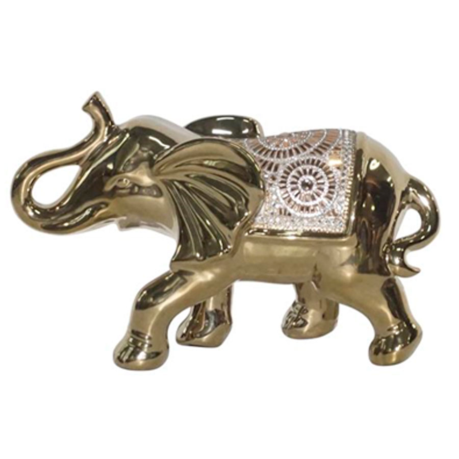 Elefante de porcelana dorado - Galerías el Triunfo - 090307370451