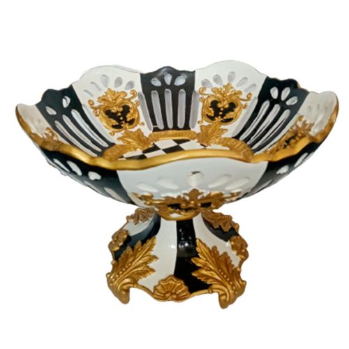 Frutero de porcelana blanco