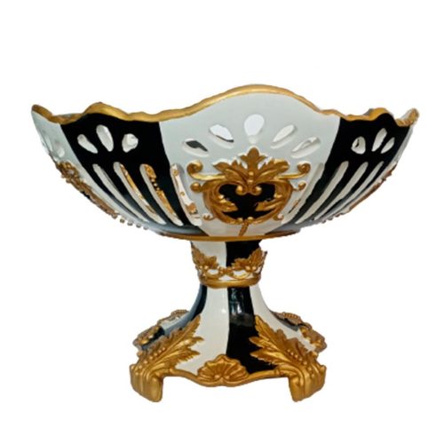 Frutero de porcelana blanco