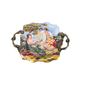 Charola de porcelana ondulada