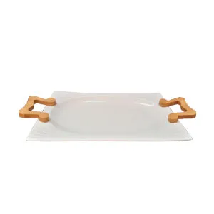 Charola rectangular de porcelana - Galerías el Triunfo - 093072744029