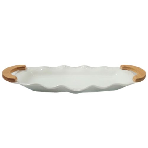 Charola rectangular de porcelana
