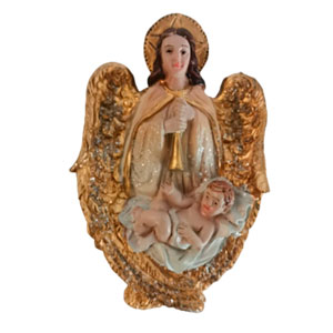 Angel dorado de poliresina