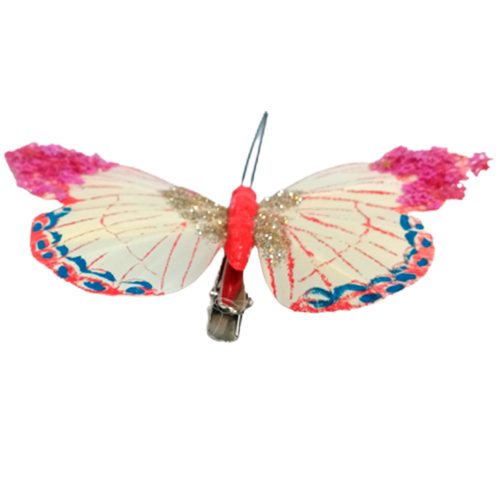 Mariposa roja con pinza