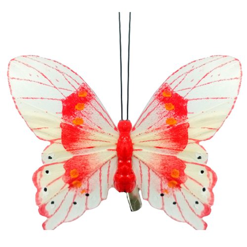 Mariposa roja con pinza