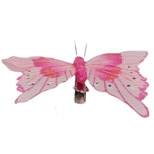 Mariposa rosa con pinza