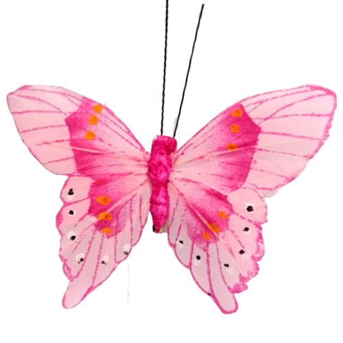 Mariposa rosa con pinza