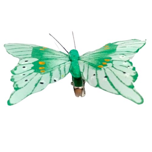 Mariposa verde con pinza