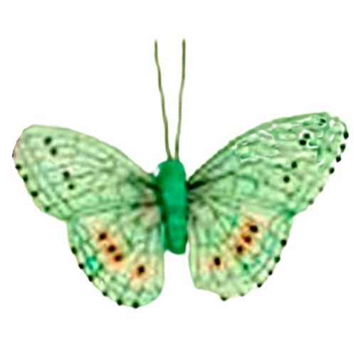 Mariposa verde con pinza
