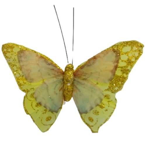 Mariposa amarilla con pinza