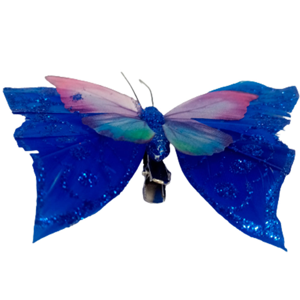 Mariposa azul con pinza