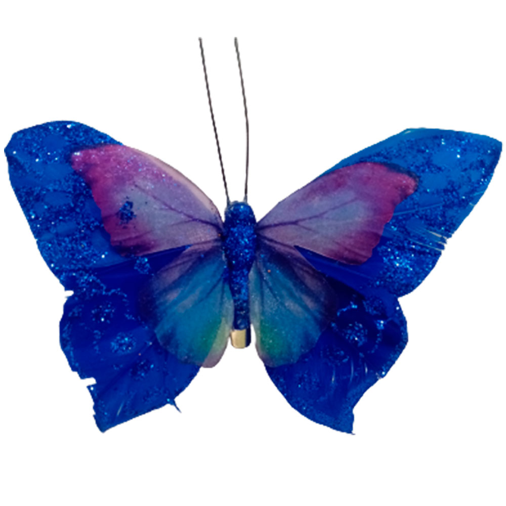 Mariposa azul con pinza