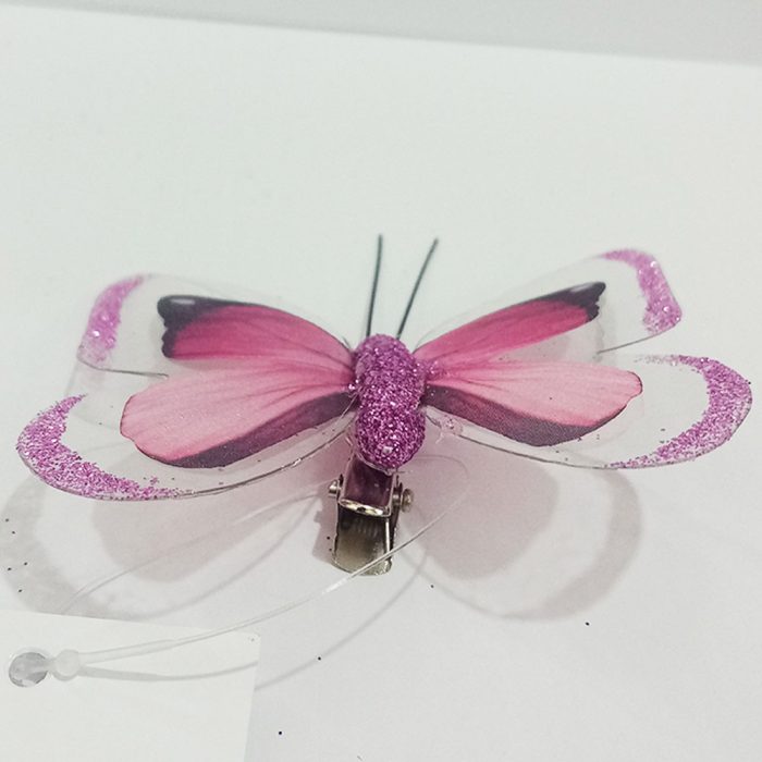 Mariposa rosa con pinza - Image 2