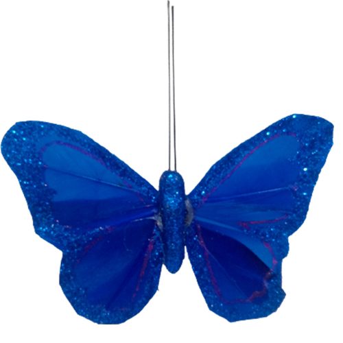 Mariposa azul con pinza