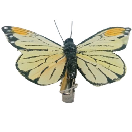 Mariposa amarilla con pinza