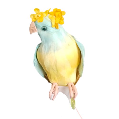 Ave amarilla con azul
