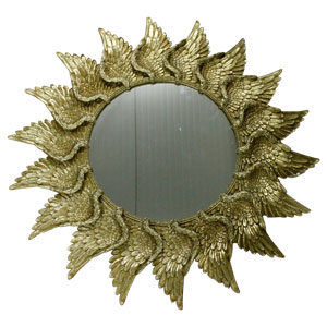 Espejo dorado de resina