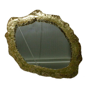 Espejo de resina dorado