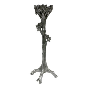 Candelabro de resina plateado
