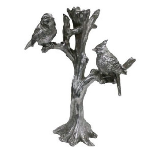 Candelabro de resina plateado