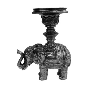 Elefante de resina plateado