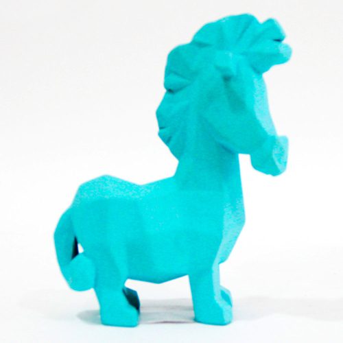 Caballo de resina azul