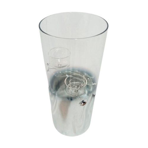 Candelabro de vidrio transparente