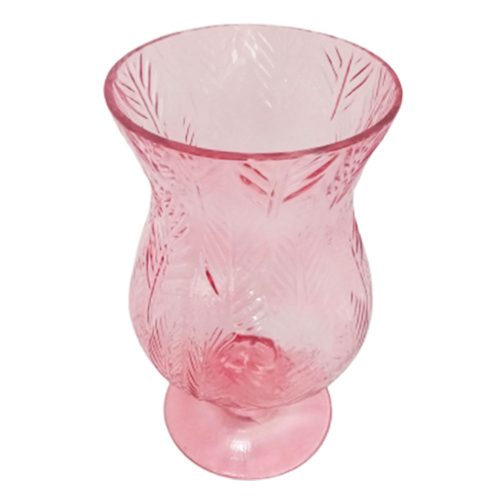 Florero de vidrio rosa