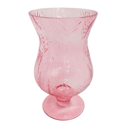 Florero de vidrio rosa