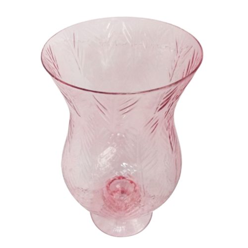 Florero de vidrio rosa