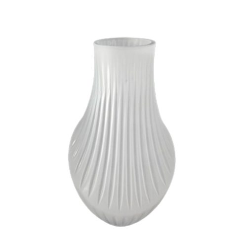 Florero de vidrio blanco