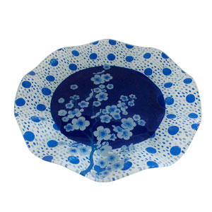 Plato redondo de vidrio