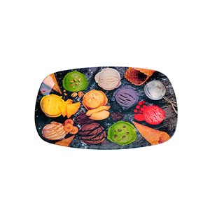 Plato de vidrio rectangular