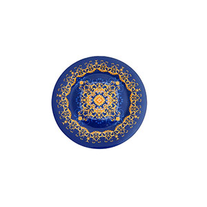 Plato de vidrio azul