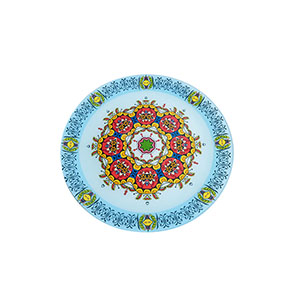 Plato de vidrio azul