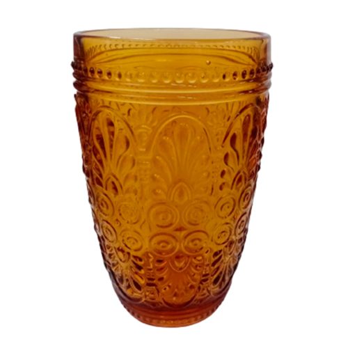 Vaso de cristal ámbar