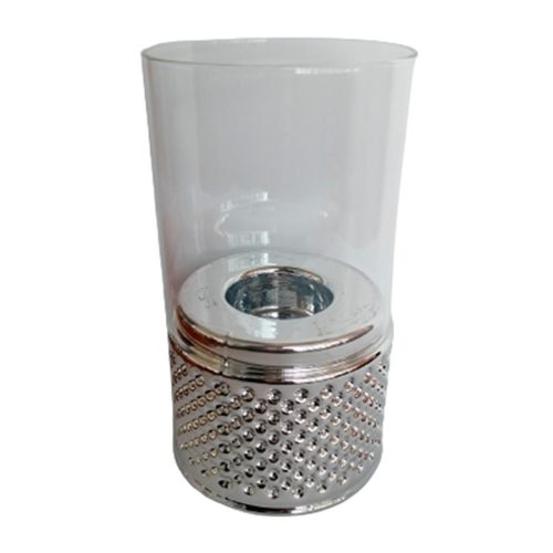 Candelabro de cristal plateado