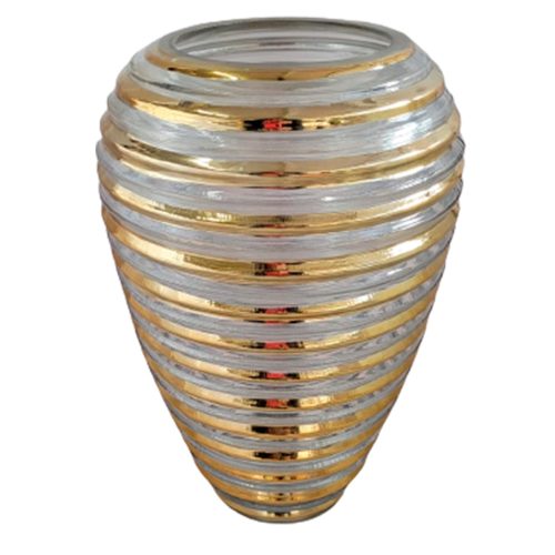 Florero de vidrio dorado