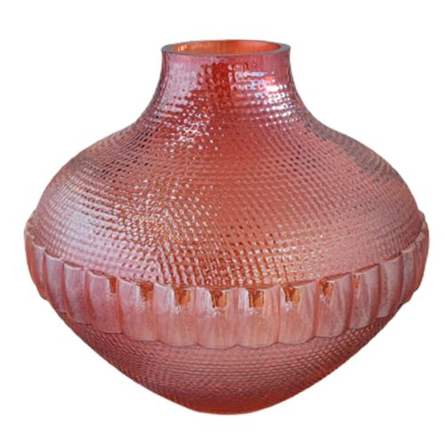 Florero ovalado de vidrio