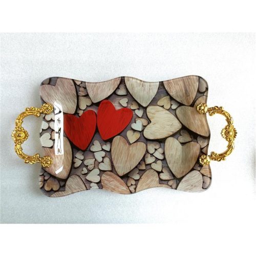 Charola de vidrio rectangular